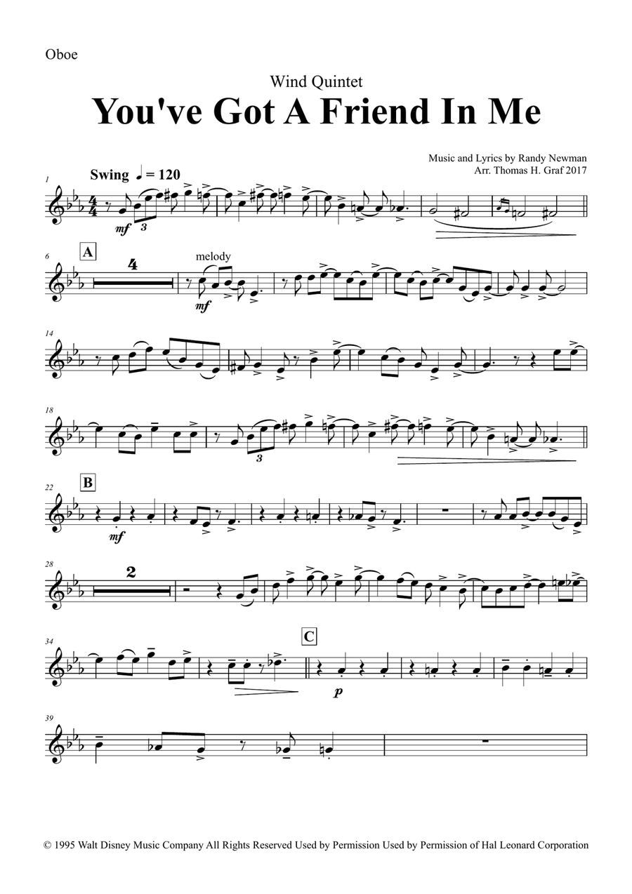 You've Got A Friend In Me Woodwind Quintet scores gallery preview page 6