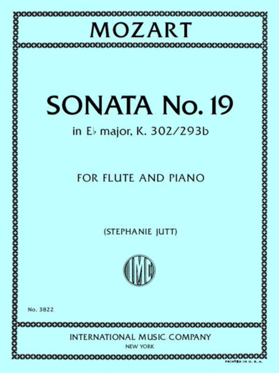 Sonata No. 19 In E Flat Major, K. 302/293B For Flute And Piano