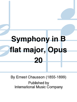 Book cover for Symphony In B Flat Major, Opus 20