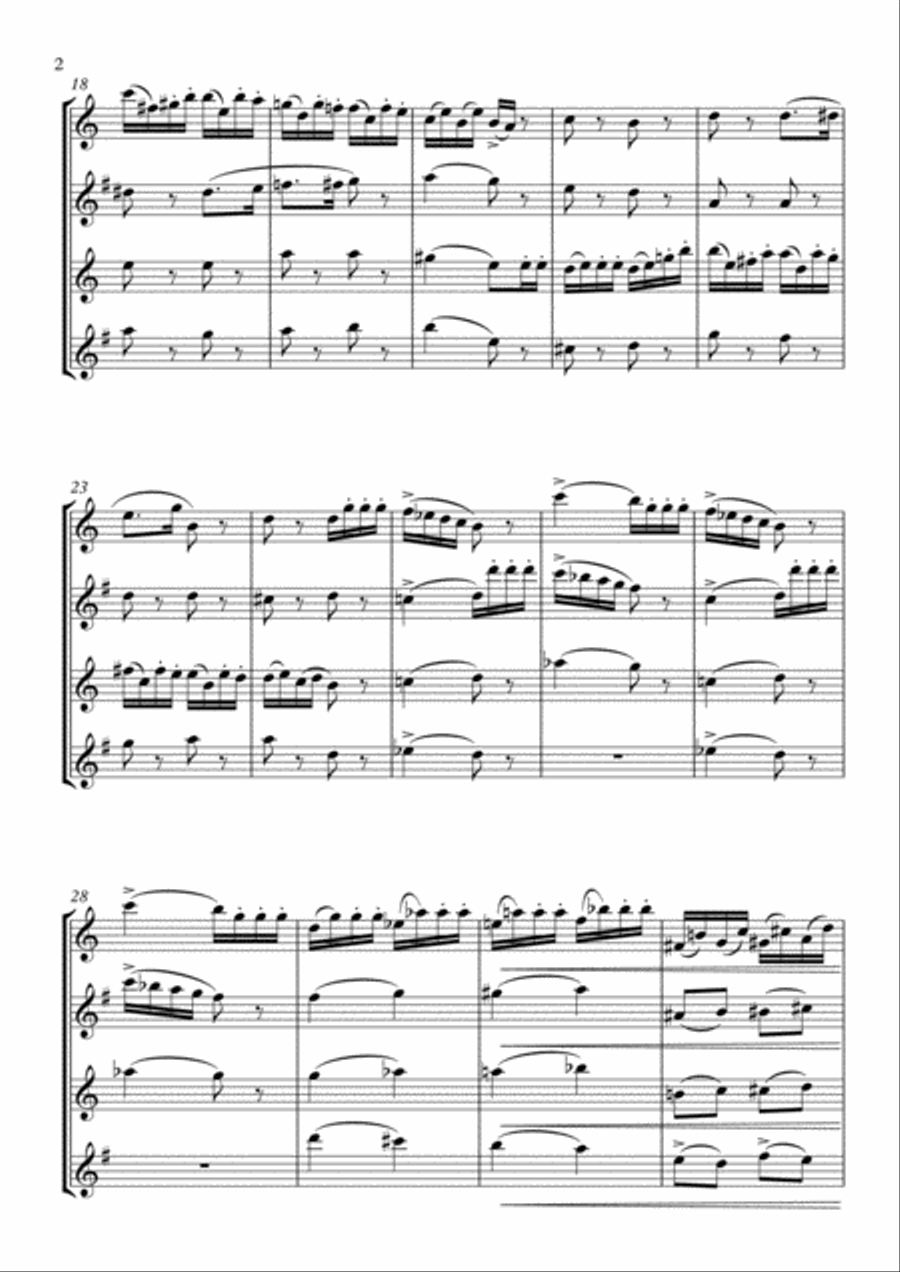 La suite de El cascanueces - 1. La obertura miniatura Woodwind Quartet scores gallery preview page 2