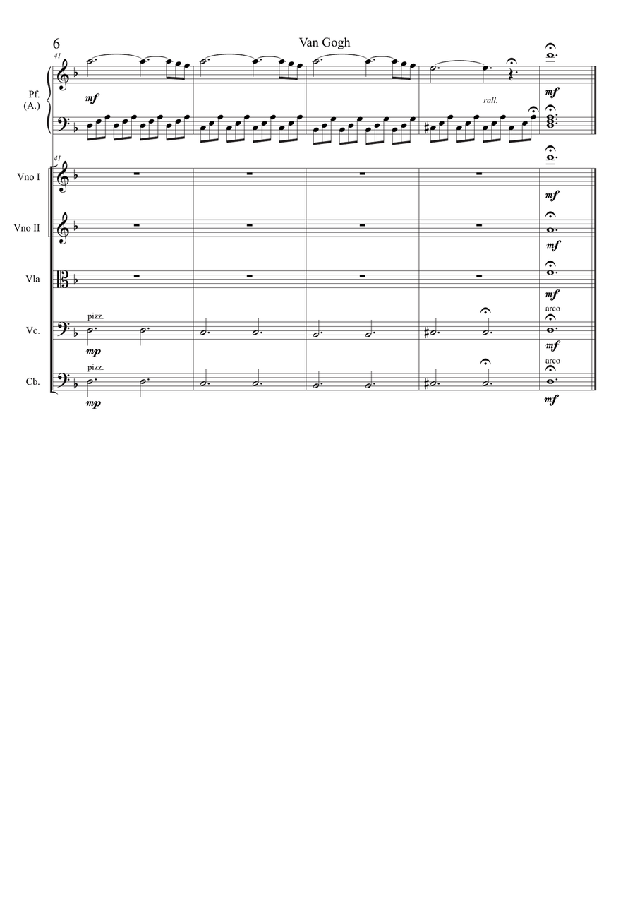 Van Gogh (Piano & String Orchestra) Chamber Music scores gallery preview page 6