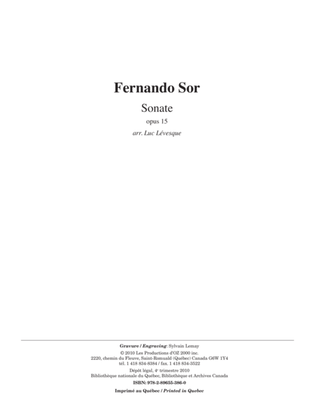 Book cover for Sonate, opus 15
