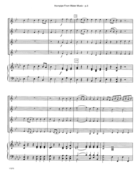 Hornpipe From Water Music - Full Score