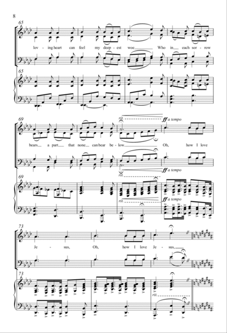 Three American Folk Hymns 4-Part scores gallery preview page 6
