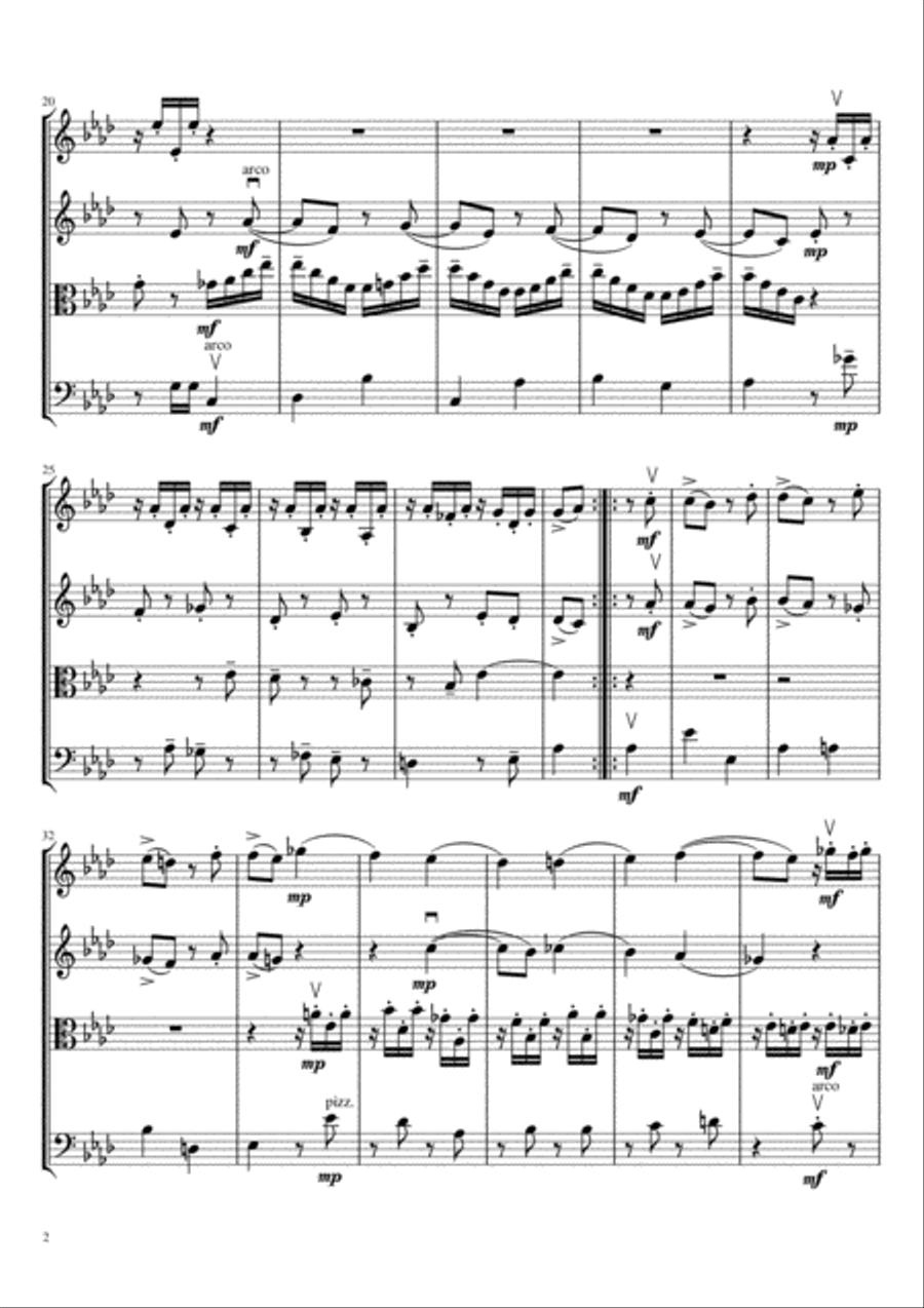 Prelude in F minor String Quartet scores gallery preview page 3