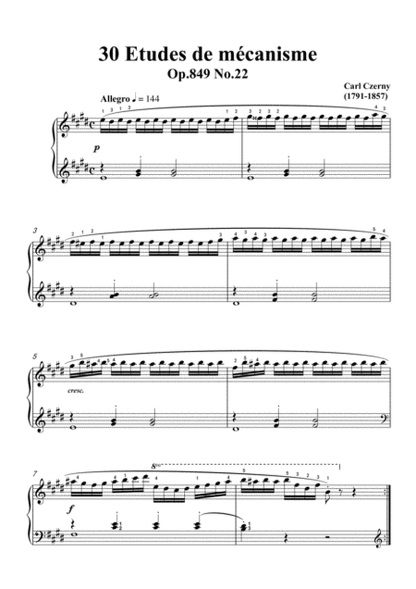 Czerny-30 Etudes de mécanisme,Op.849 No.22,Allegro in E Major,for Piano image number null
