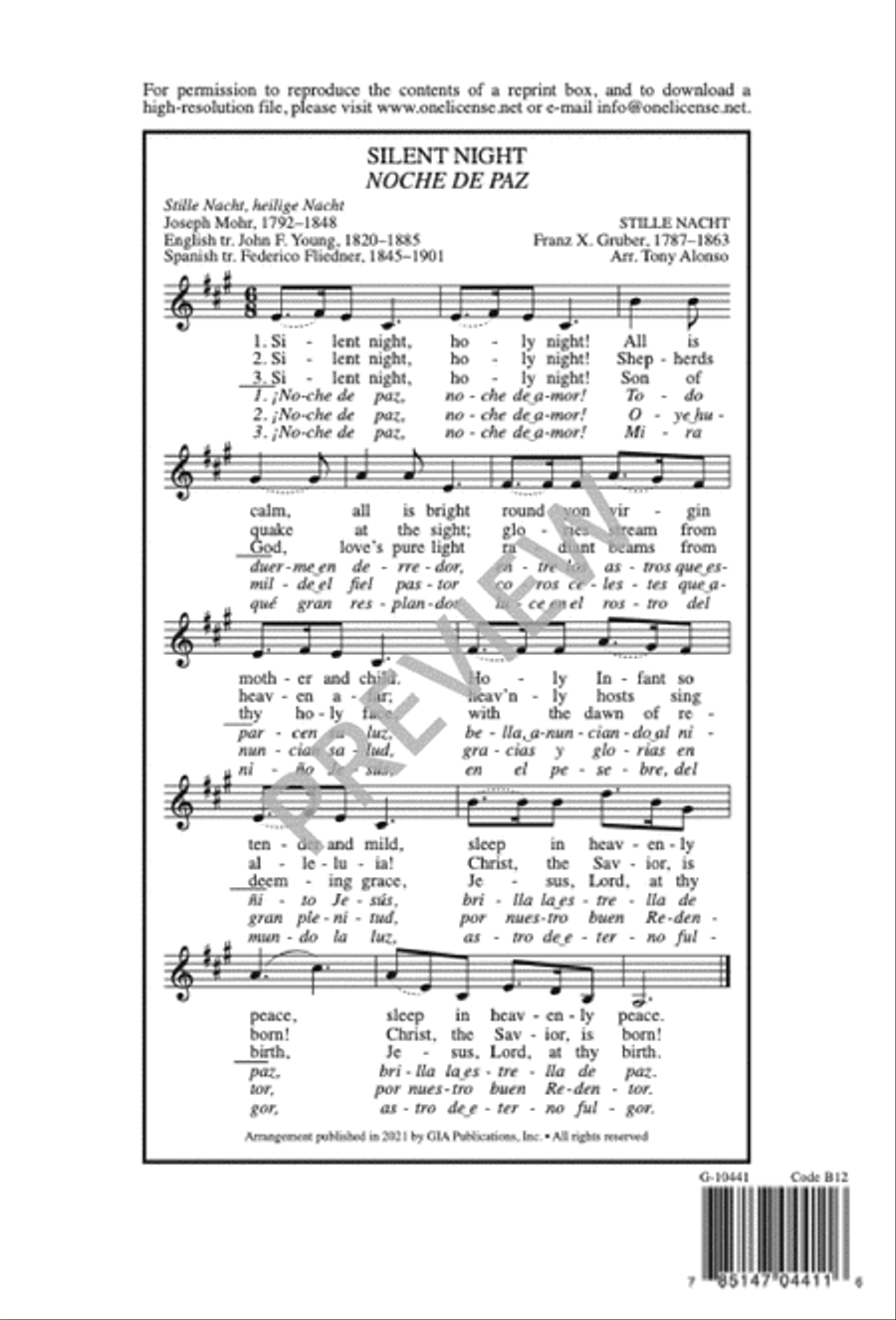 Silent Night, Holy Night 3-Part scores gallery preview page 12
