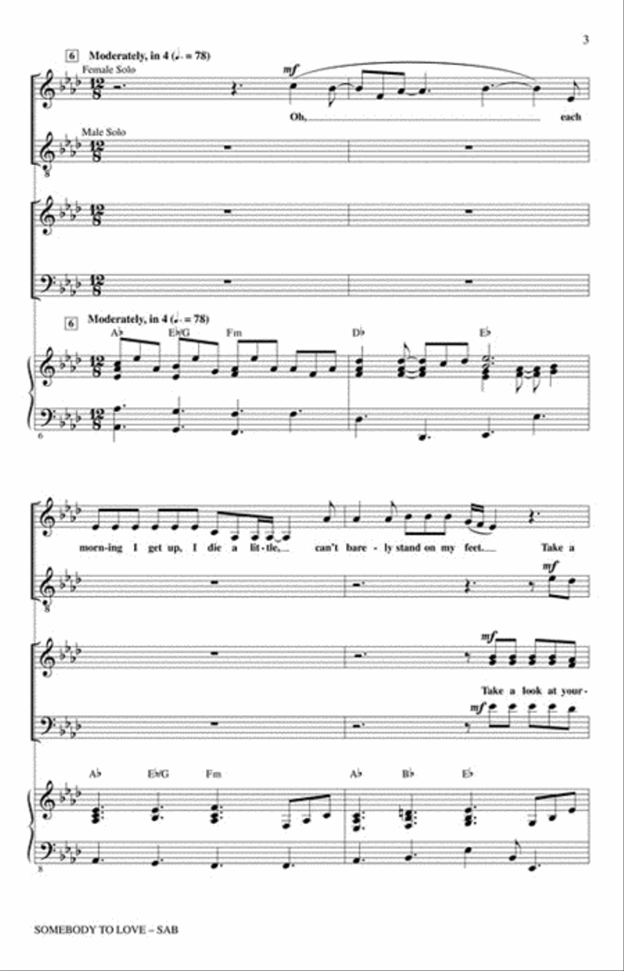 Somebody to Love Somebody to Love 3-Part scores gallery preview page 3