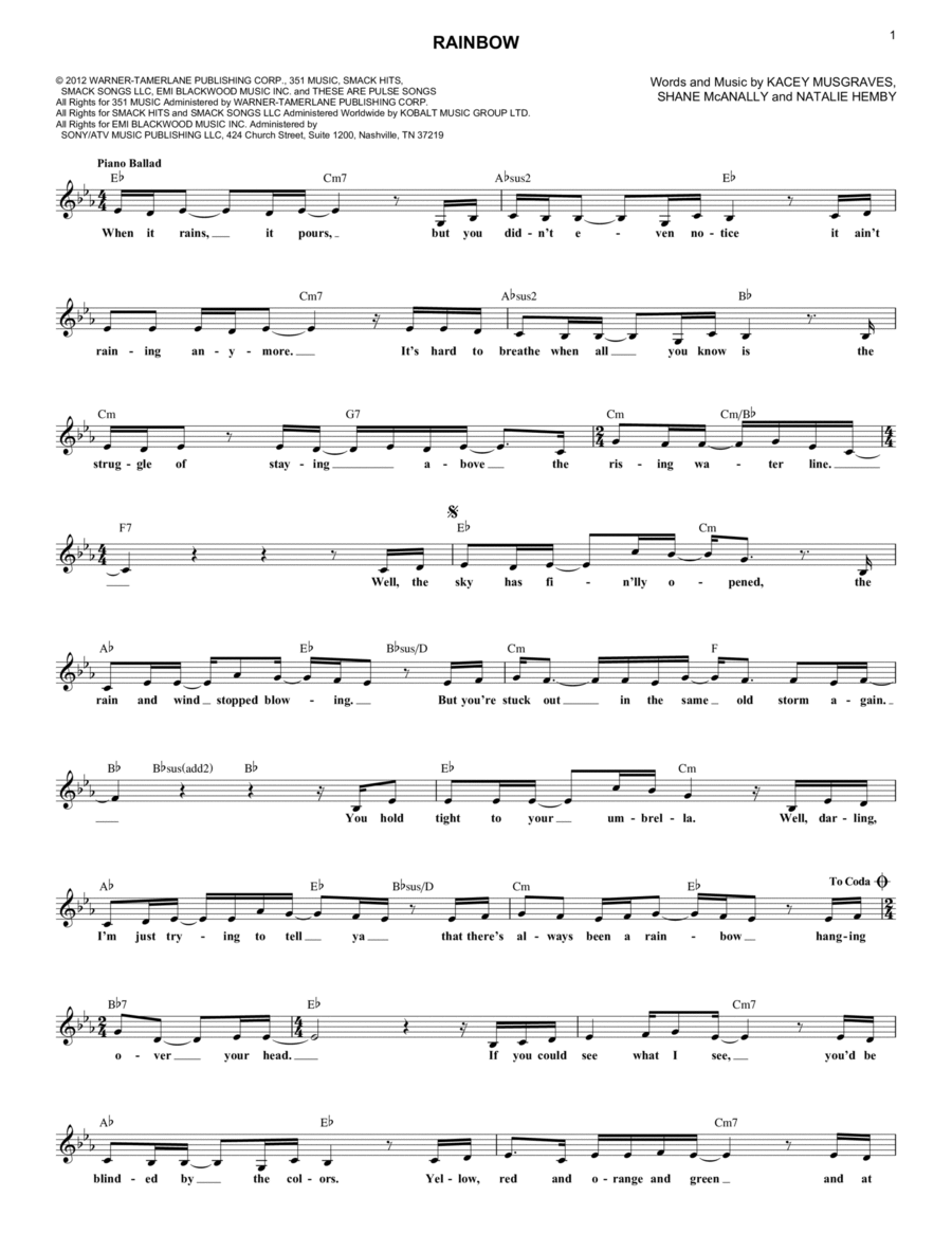 Rainbow Piano scores gallery preview page 1