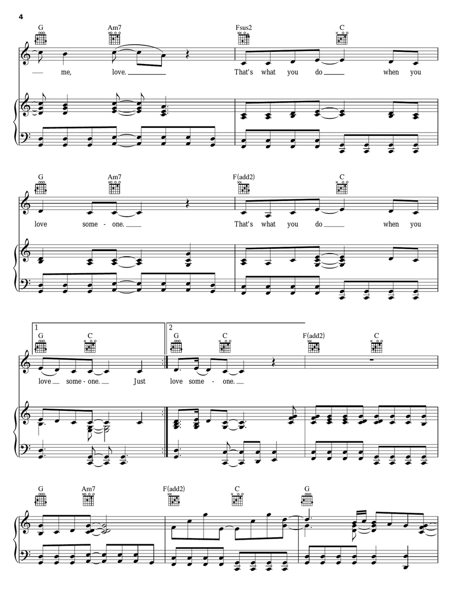 When You Love Someone When You Love Someone Piano, Vocal, Guitar scores gallery preview page 4