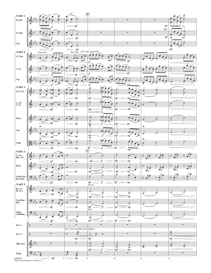 (Risk) Everything for a Dream - Conductor Score (Full Score) Concert Band scores gallery preview page 4