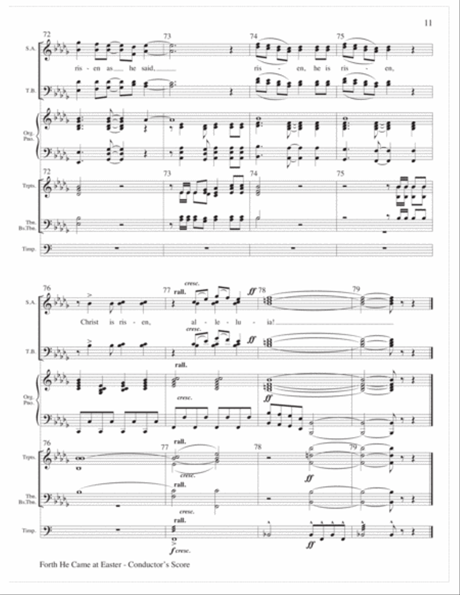 Forth He Came at Easter Choir scores gallery preview page 11