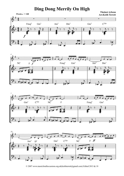 8 Swinging Xmas Carols for Bb Soprillo Saxophone & Piano image number null
