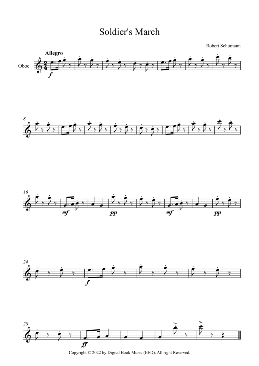 Soldier's March - Robert Schumann (Oboe) Oboe Solo scores gallery preview page 1