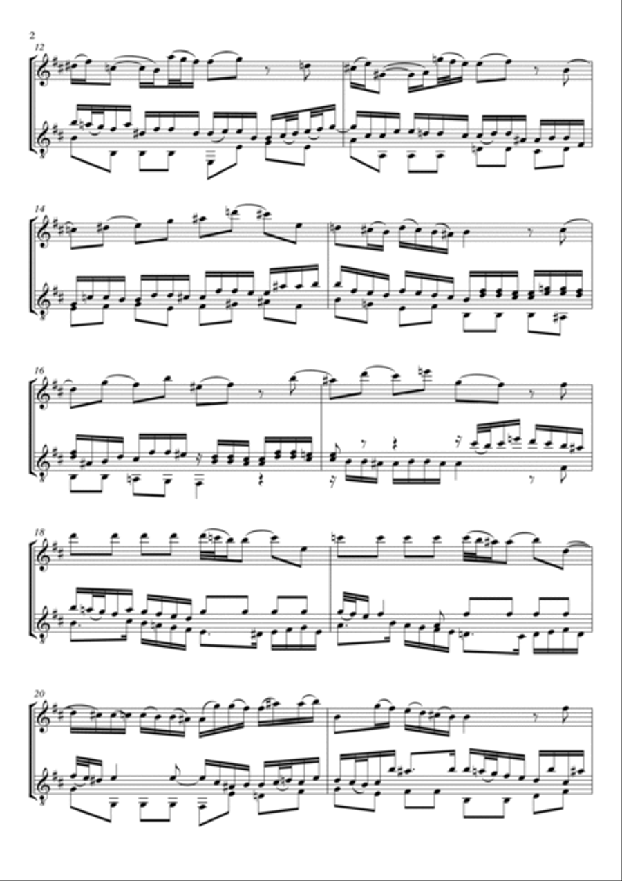 ANDANTE - SONATA I - BWV 1030 - J.S.BACH - FOR FLUTE AND GUITAR Chamber Music scores gallery preview page 3