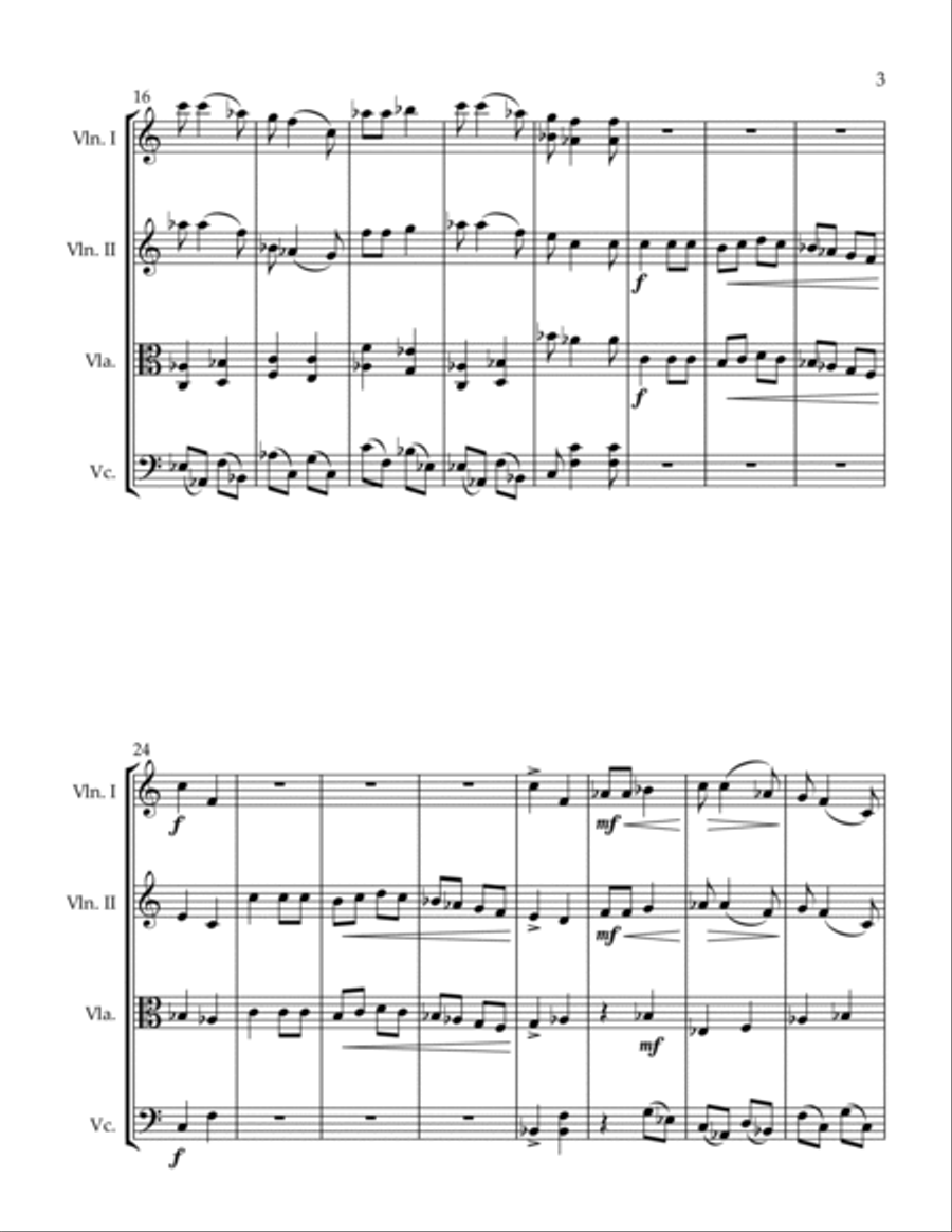 3 Quartets High Spirits Sad Tale Canon String Quartet scores gallery preview page 3