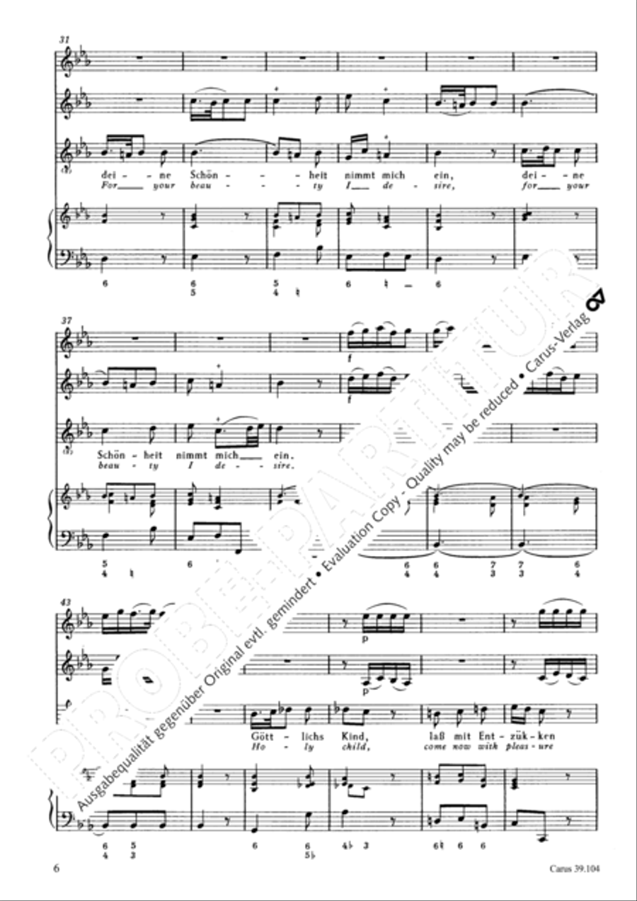 Holy child, come now with pleasure (Gottlichs Kind, lass mit Entzucken) Tenor Voice scores gallery preview page 7