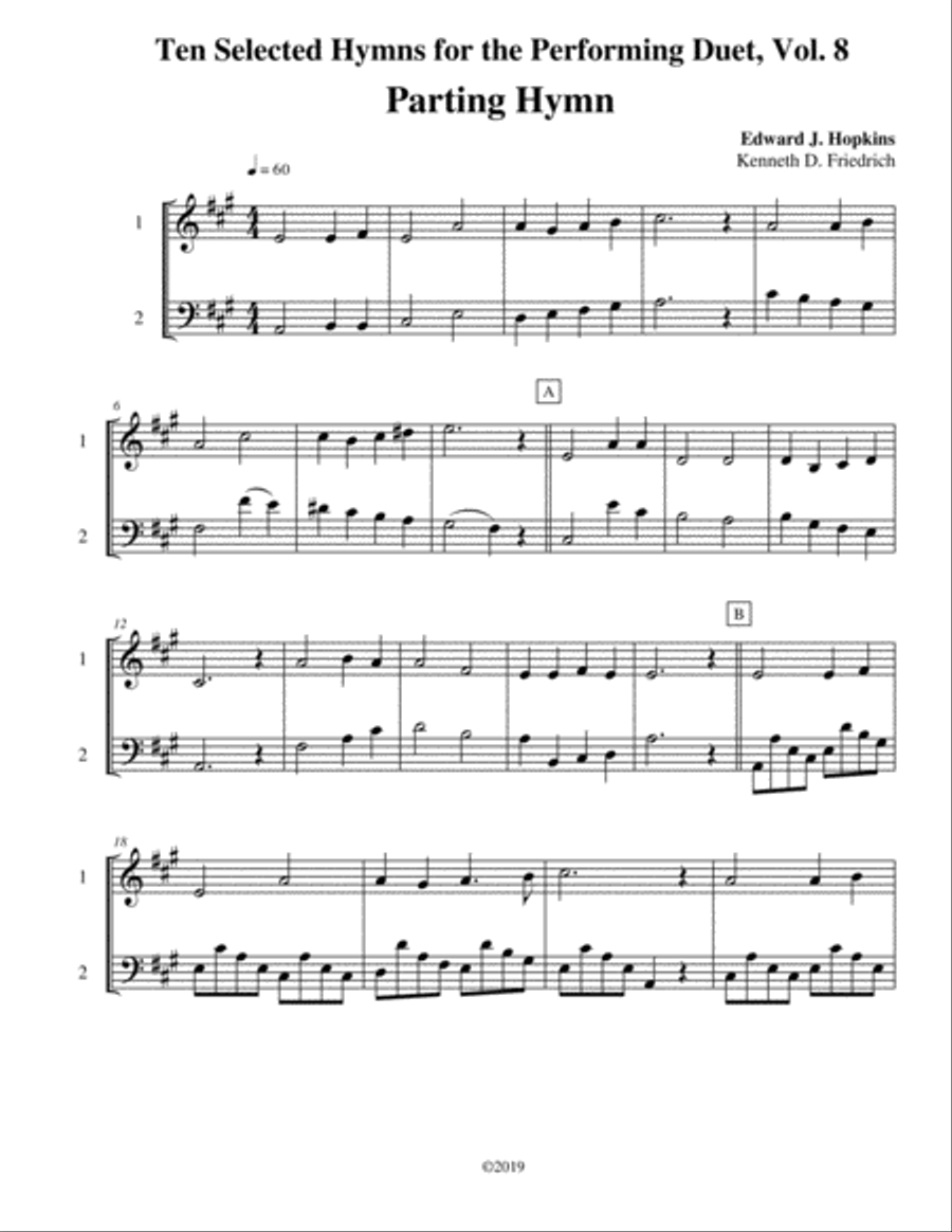 Ten Selected Hymns for the Performing Duet, Vol. 8 - horn and low horn Ten Selected Hymns for the Performing Duet, Vol. 8 - horn and low horn Brass Duet scores gallery preview page 1