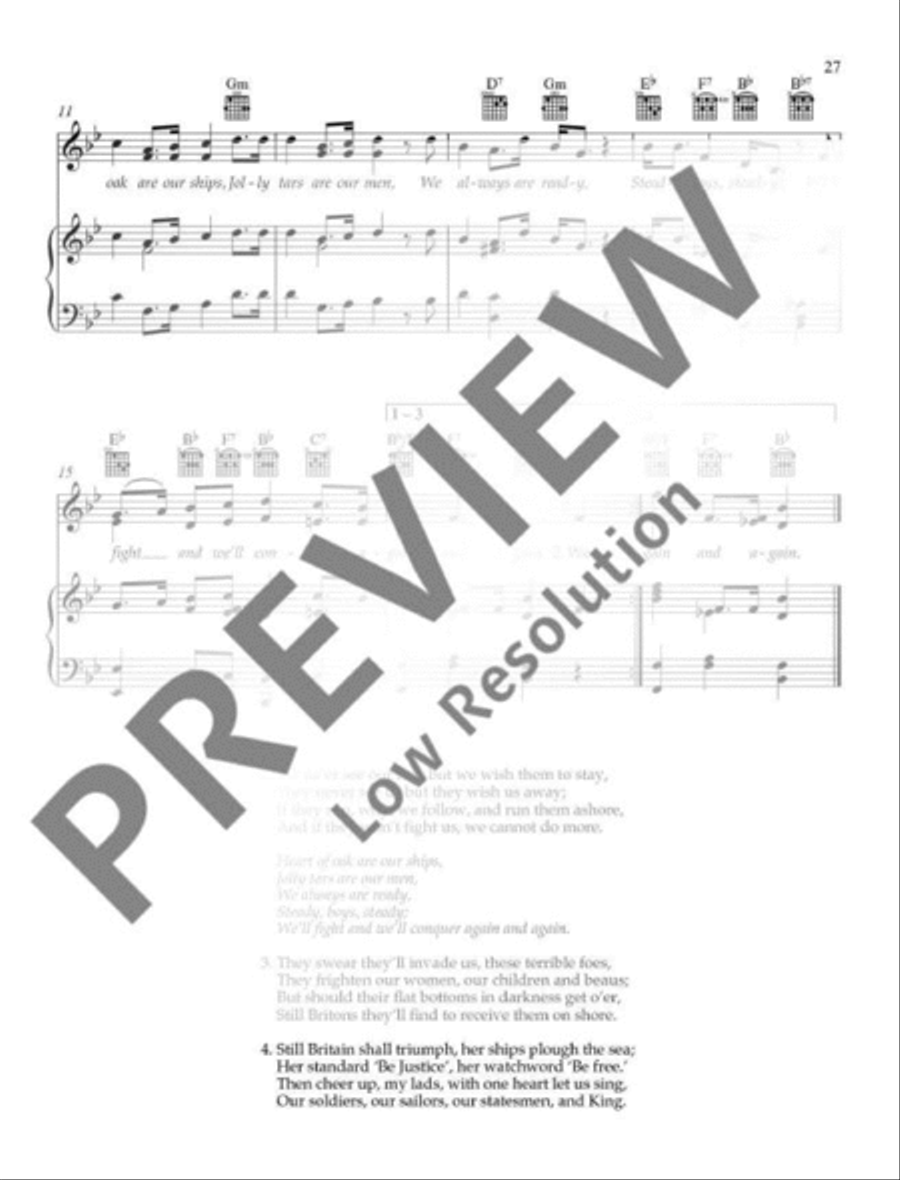 Heart of Oak Piano, Vocal, Guitar scores gallery preview page 3