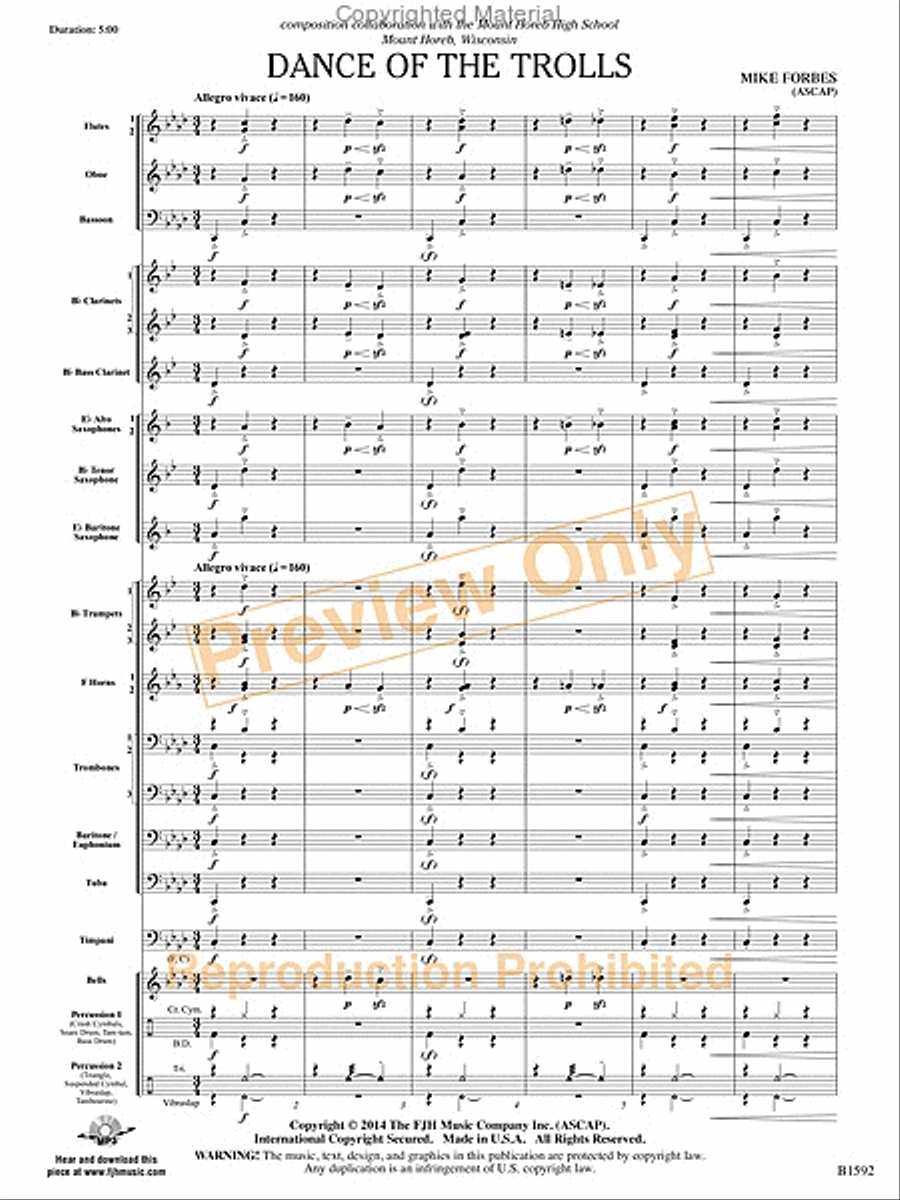Dance of the Trolls Concert Band scores gallery preview page 4