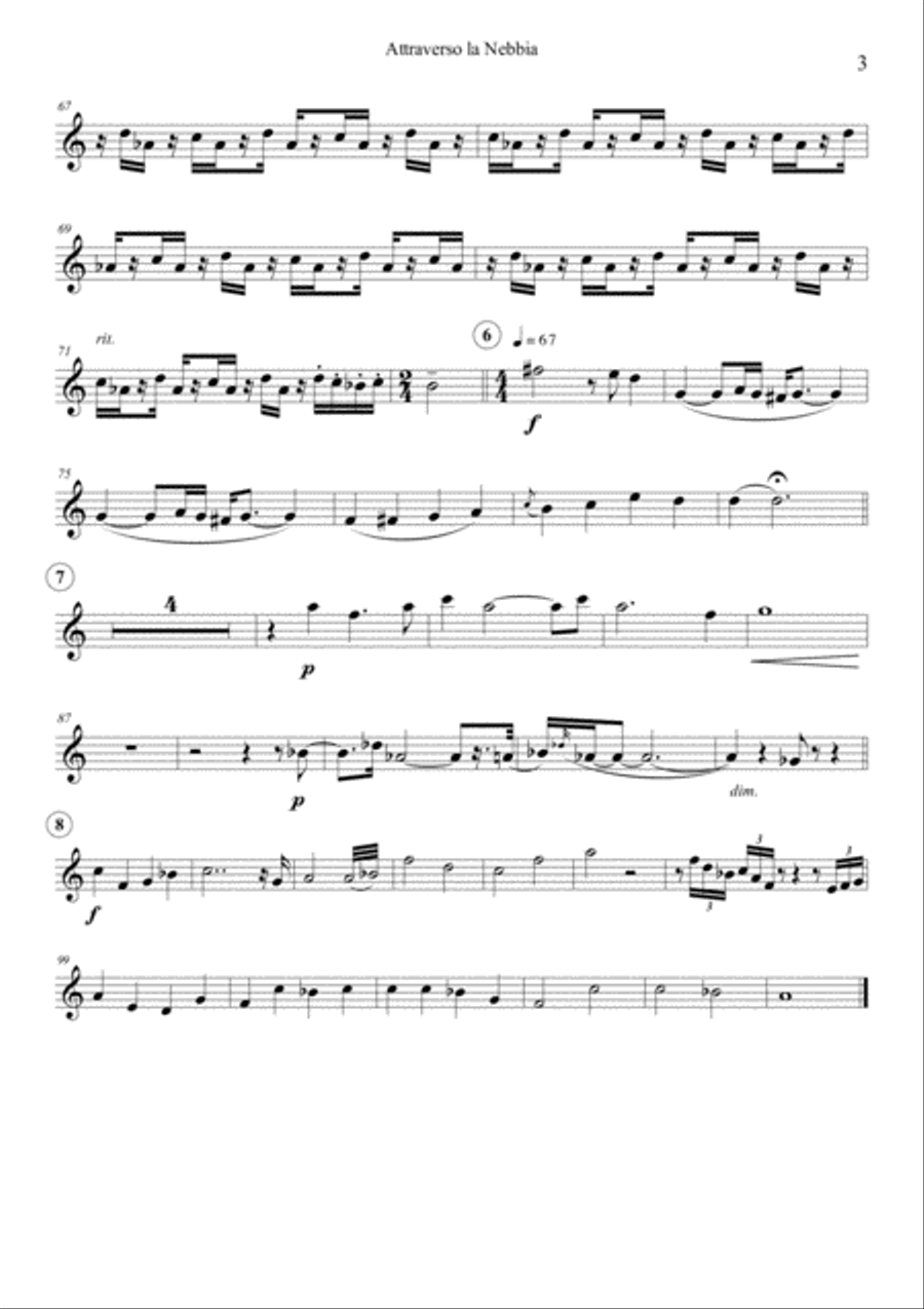 Attraverso La Nebbia (PARTS) Small Ensemble scores gallery preview page 6