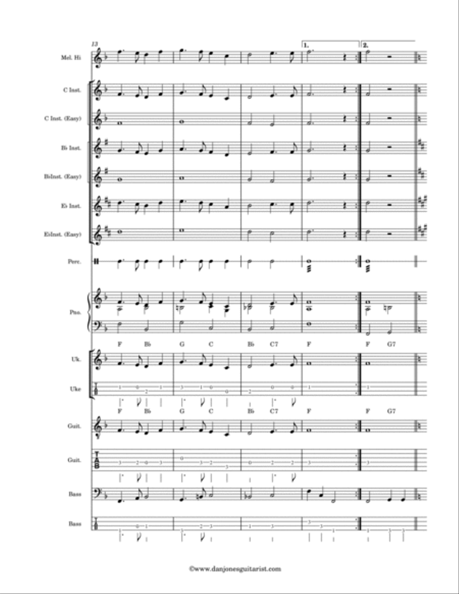 All Through the Night (Ar Hyd a Nos) Large Ensemble scores gallery preview page 6