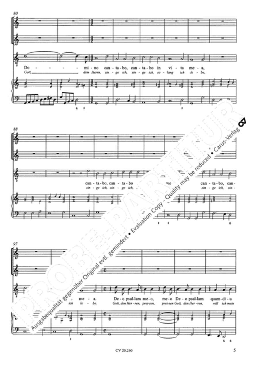 Cantabo Domino in vita mea Tenor Voice scores gallery preview page 6
