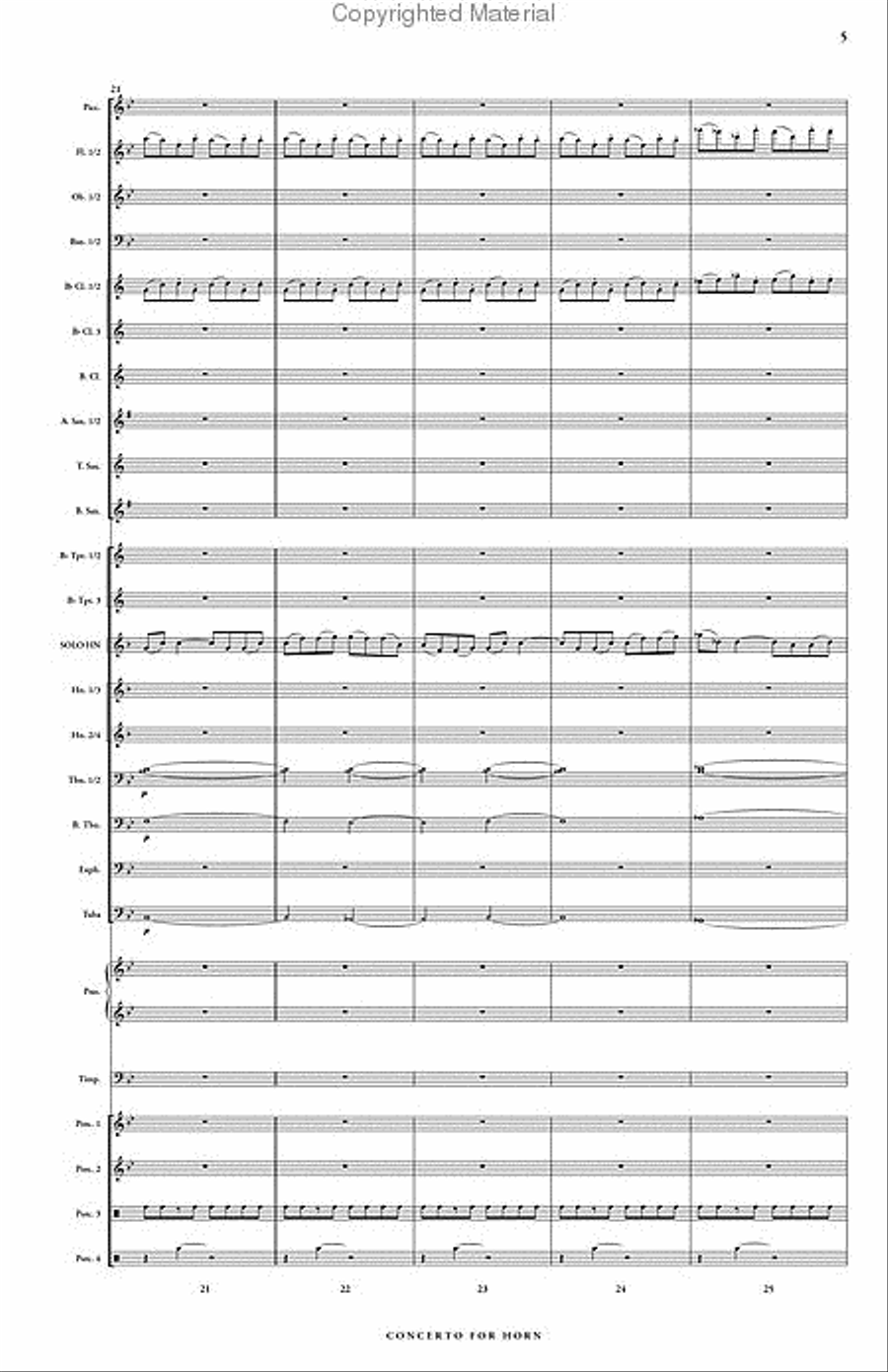 Concerto for Horn & Symphonic Band Concert Band scores gallery preview page 6
