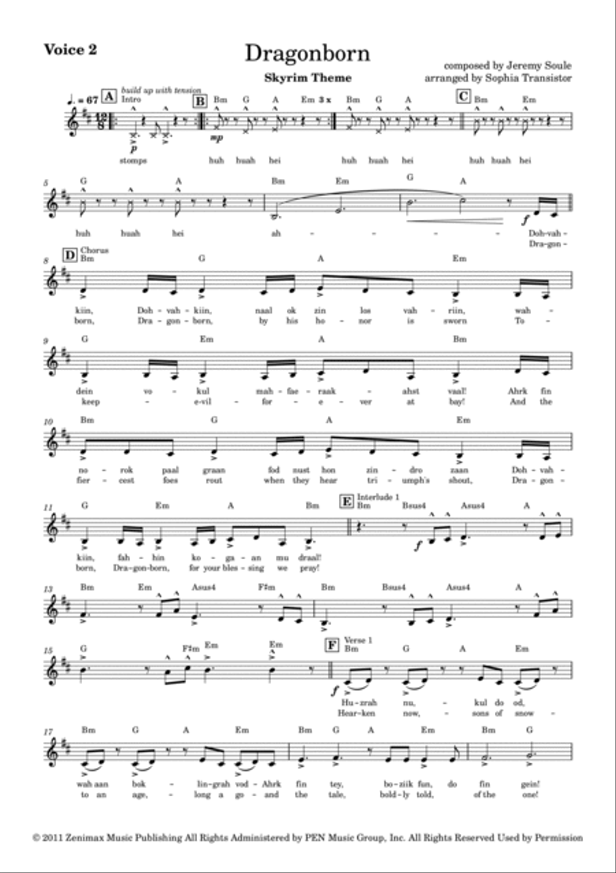 Dragonborn (skyrim Theme) String Quartet scores gallery preview page 6