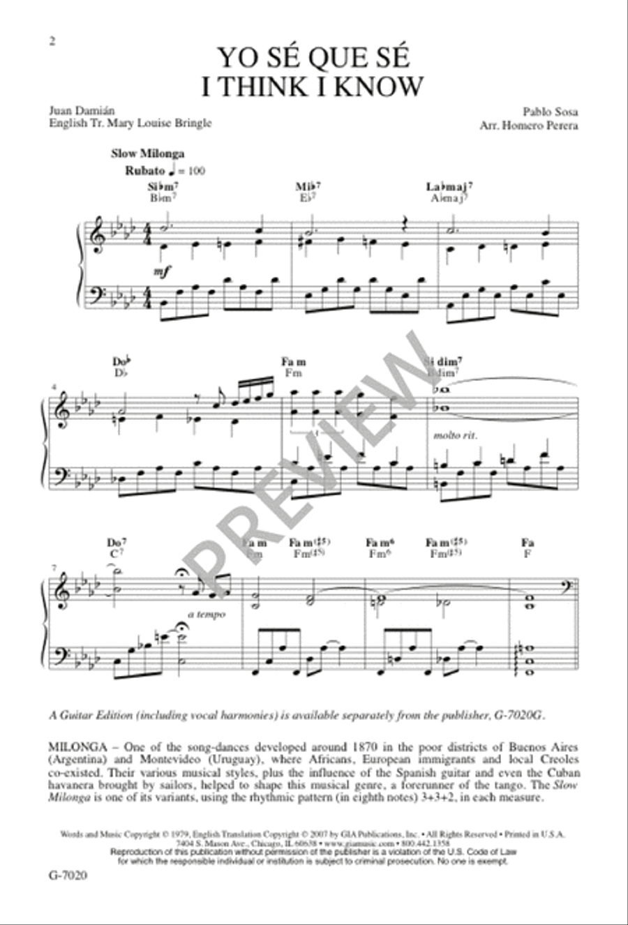 Yo Sé Que Sé / I Think I Know 3-Part scores gallery preview page 2