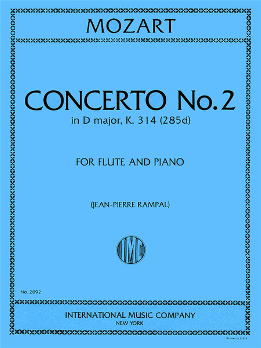 Concerto No. 2 In D Major, K. 314 Flute Solo scores gallery preview page 1