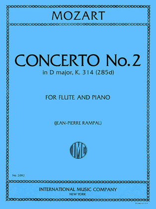 Book cover for Concerto No. 2 In D Major, K. 314