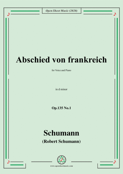 Schumann-Abschied von frankreich,Op.135 No.1 in d minor