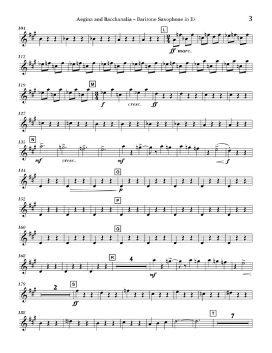 Aegina and Bacchanalia (from Spartacus) - Eb Baritone Saxophone Baritone Saxophone scores gallery preview page 2