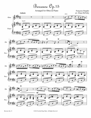 Berceuse Op.15 - for Oboe & Piano
