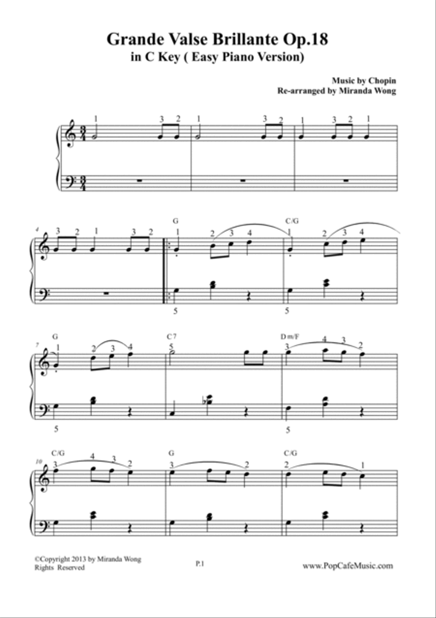 Waltz No.1 in C Key (Grande Valse Brillante Op.18)
