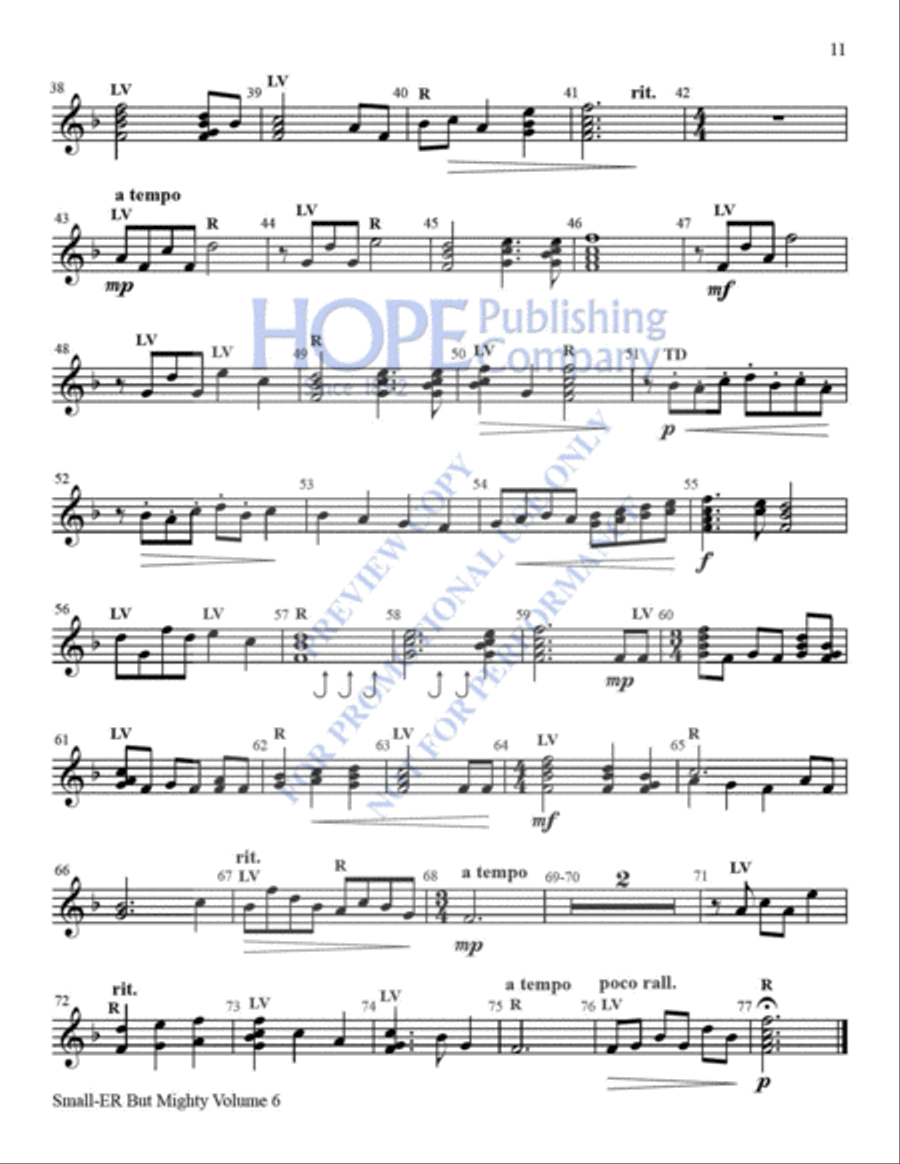 Small-ER But Mighty, Vol. 6, Settings for 8 Bells with Piano for Christmas Handbell Choir scores gallery preview page 12