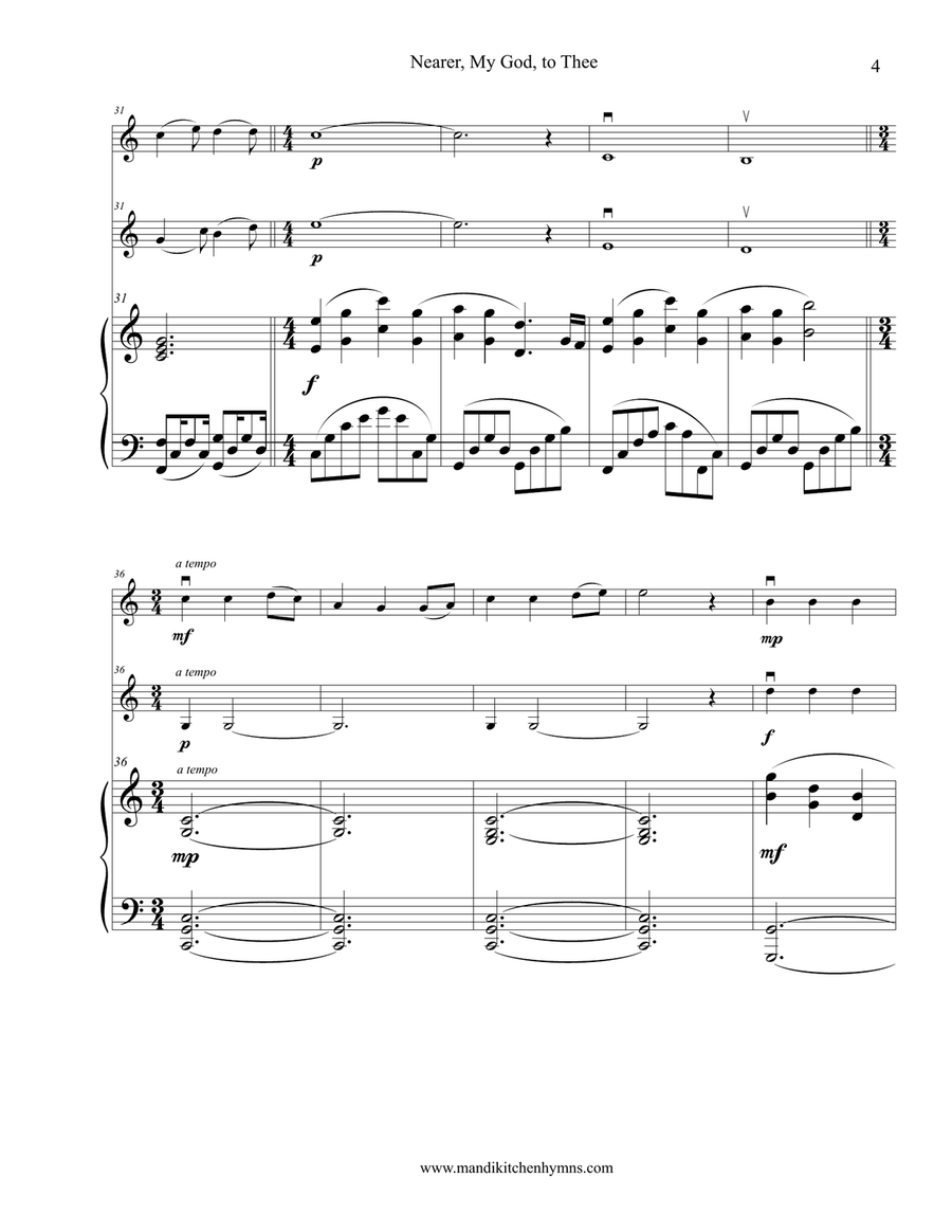 Nearer, My God, To Thee Violin Duet String Orchestra scores gallery preview page 4