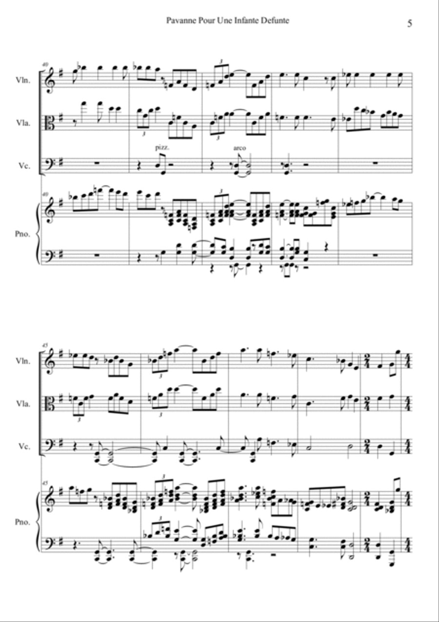 Pavanne Pour Une Infante Defunte Piano Quartet scores gallery preview page 5