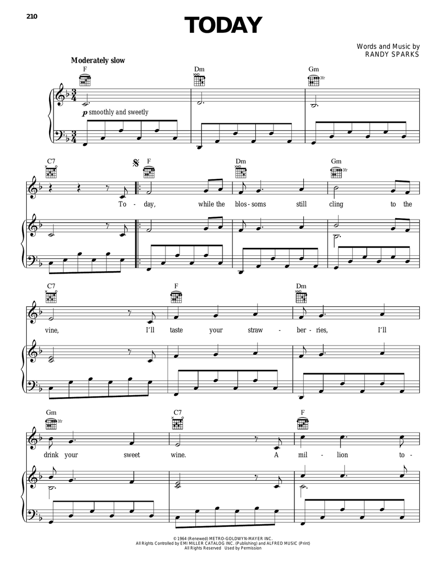 Today Piano, Vocal, Guitar scores gallery preview page 1