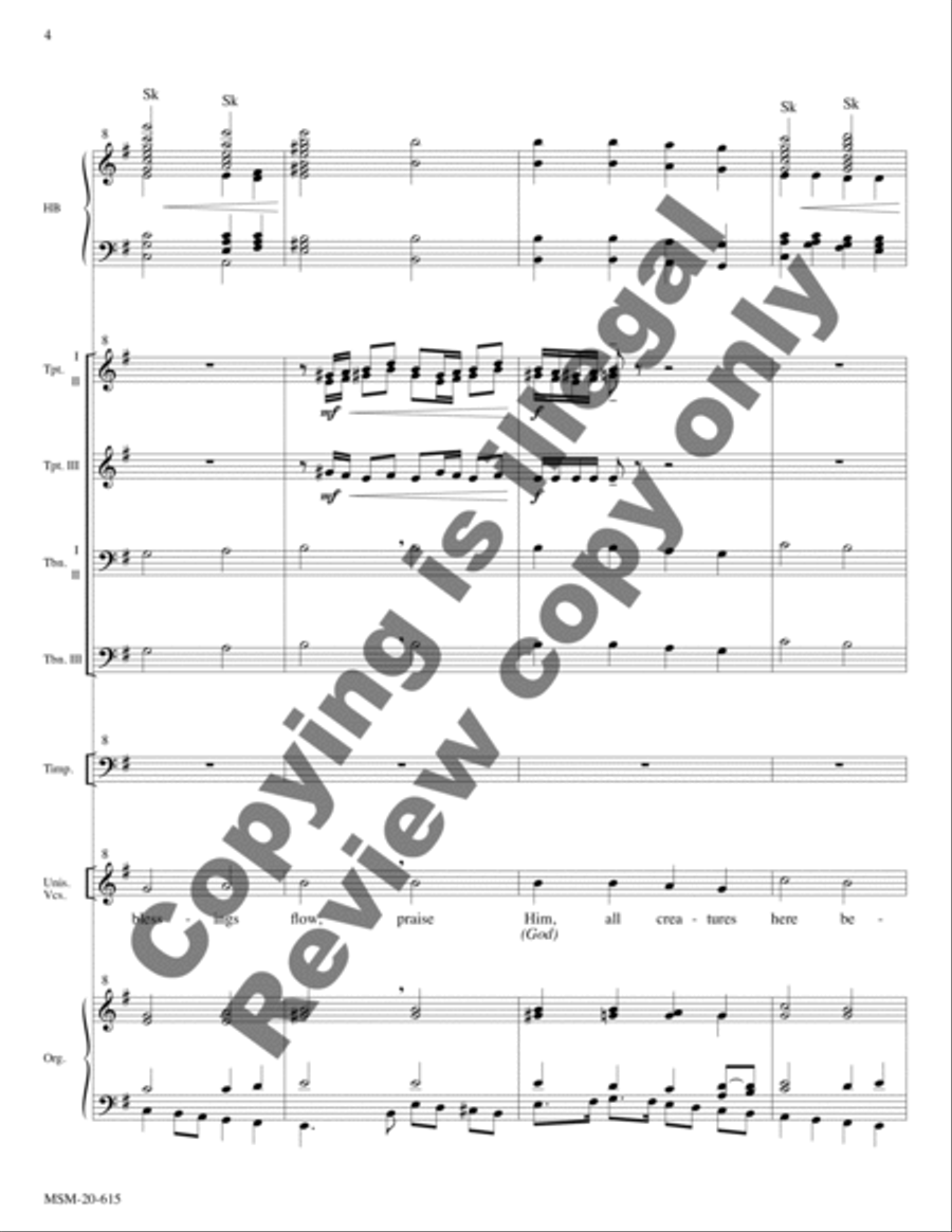 Praise God, from Whom All Blessings Flow Unison Choir scores gallery preview page 5