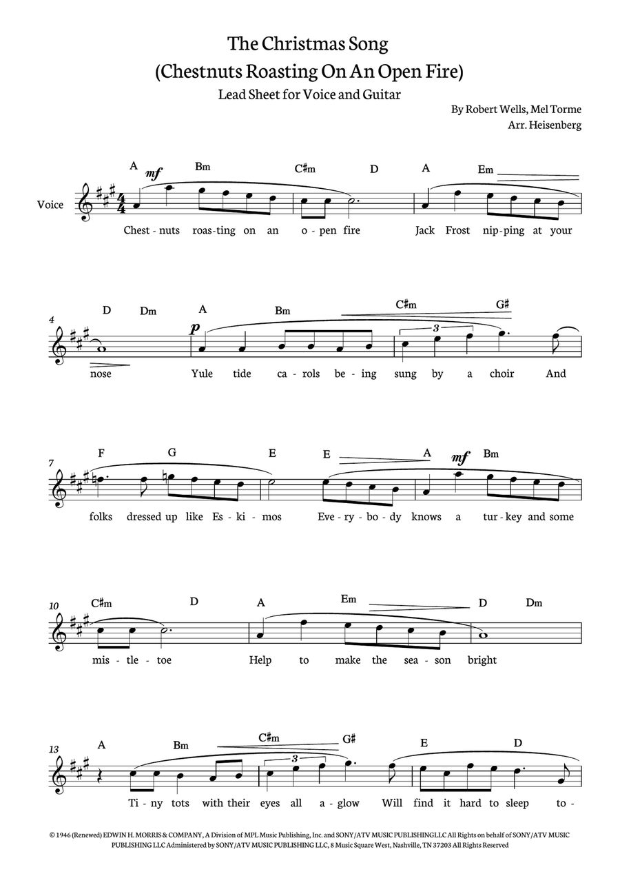 The Christmas Song (chestnuts Roasting On An Open Fire) Acoustic Guitar scores gallery preview page 1
