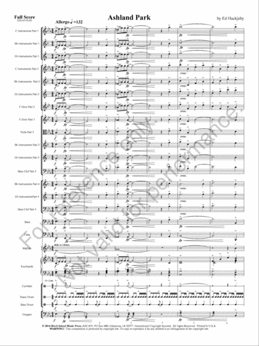 Ashland Park Concert Band scores gallery preview page 4