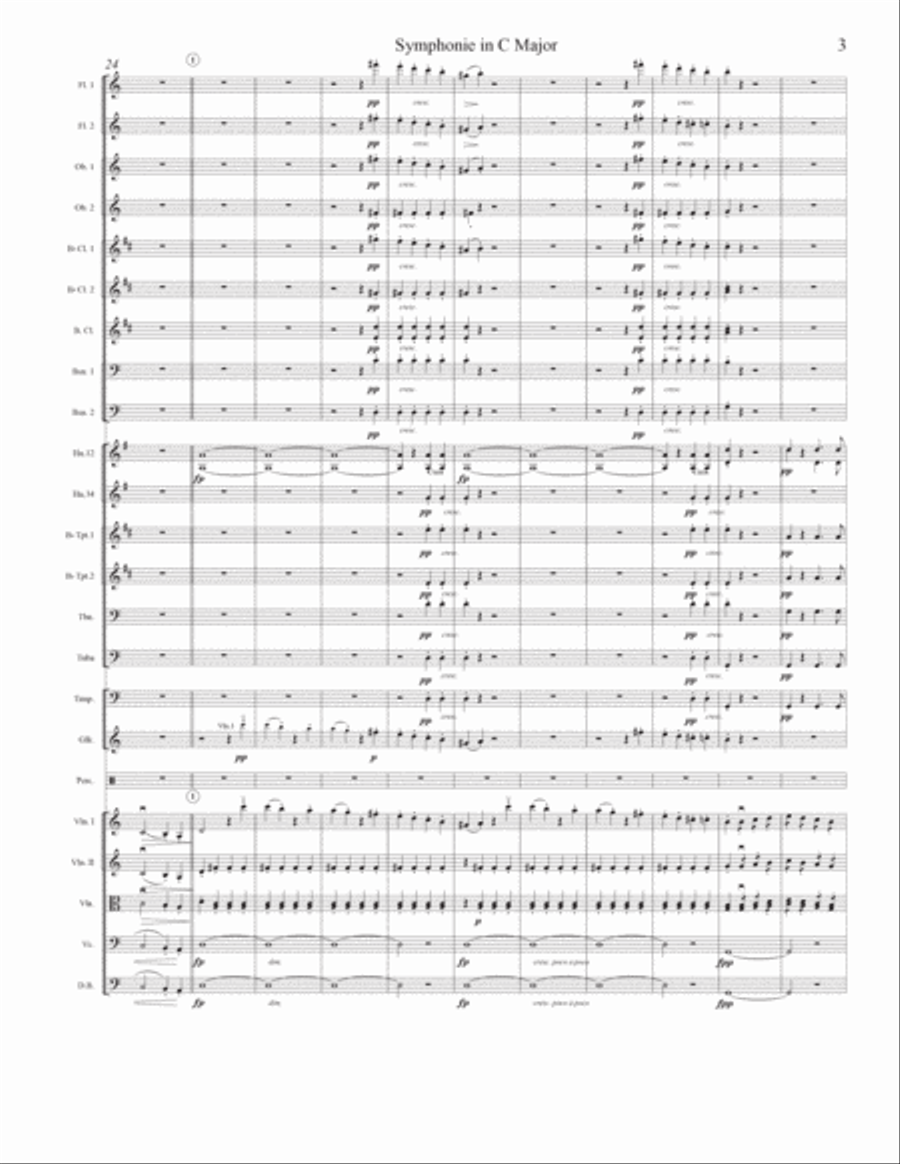 Symphonie in C, 1. Allegro Vivo Full Orchestra scores gallery preview page 3