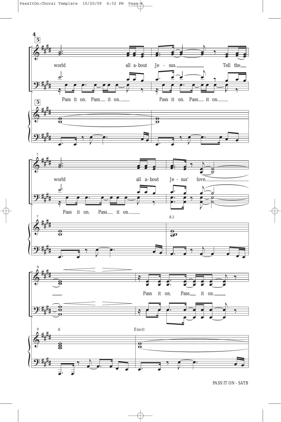 Pass It On 4-Part scores gallery preview page 2