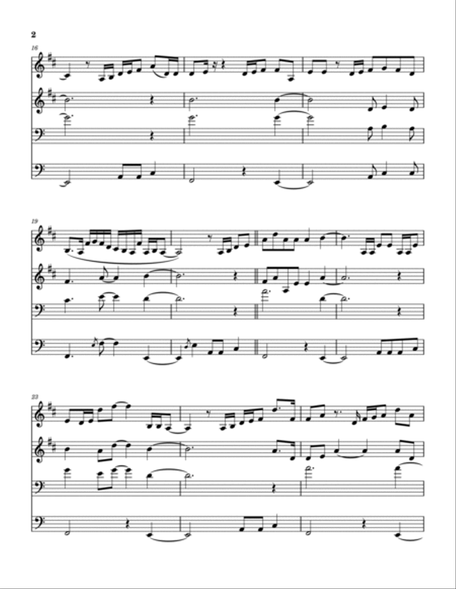 Never Gonna Be Alone Brass Quartet scores gallery preview page 3