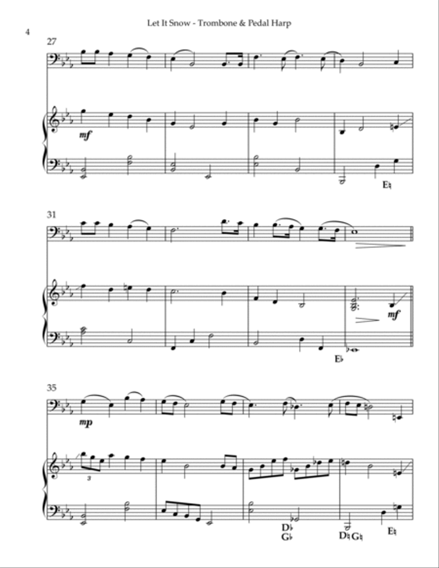 Let It Snow! Let It Snow! Let It Snow! Trombone Duet scores gallery preview page 4