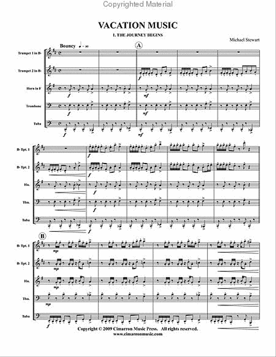 Vacation Music Brass Quintet scores gallery preview page 2