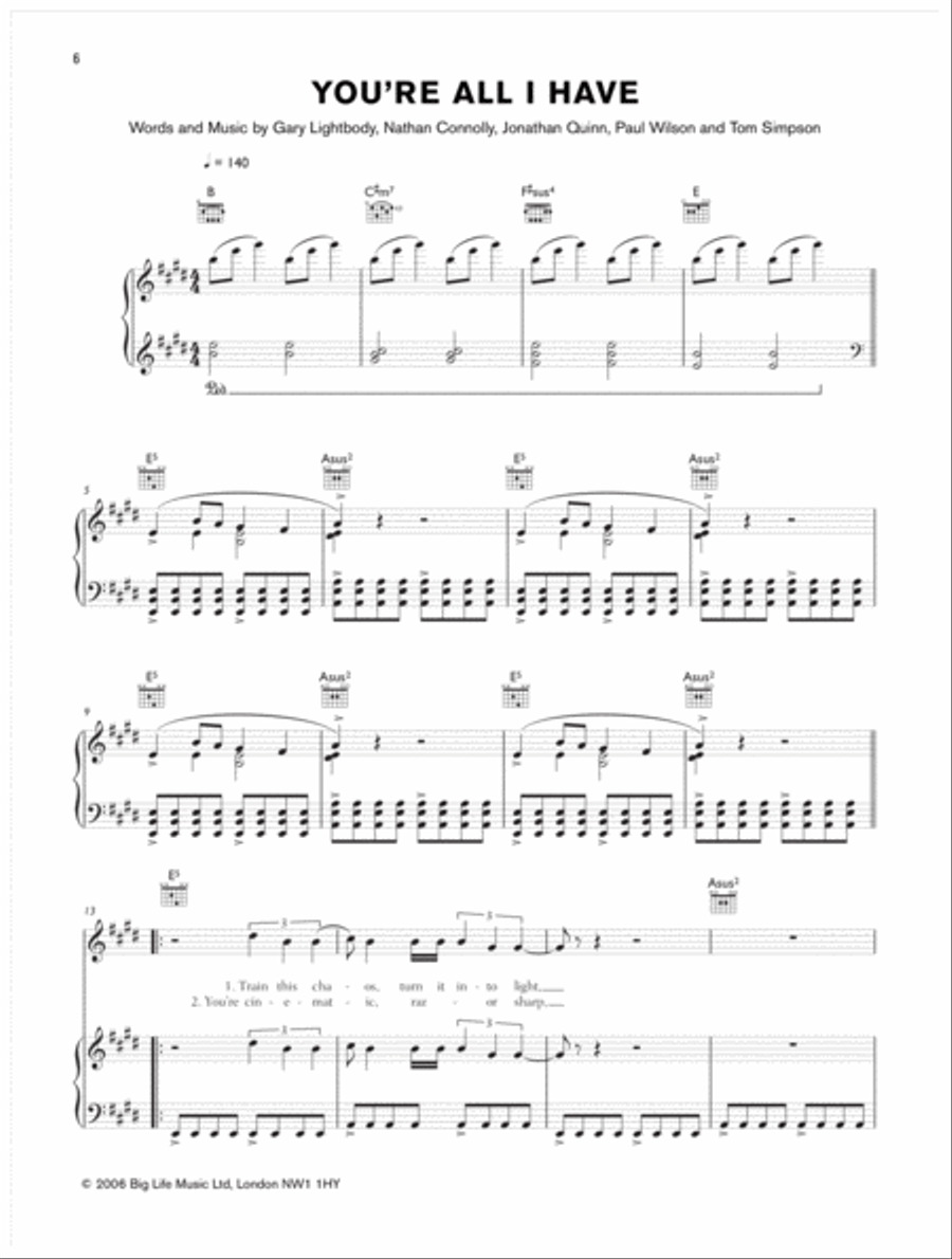 Eyes Open Piano, Vocal, Guitar scores gallery preview page 2