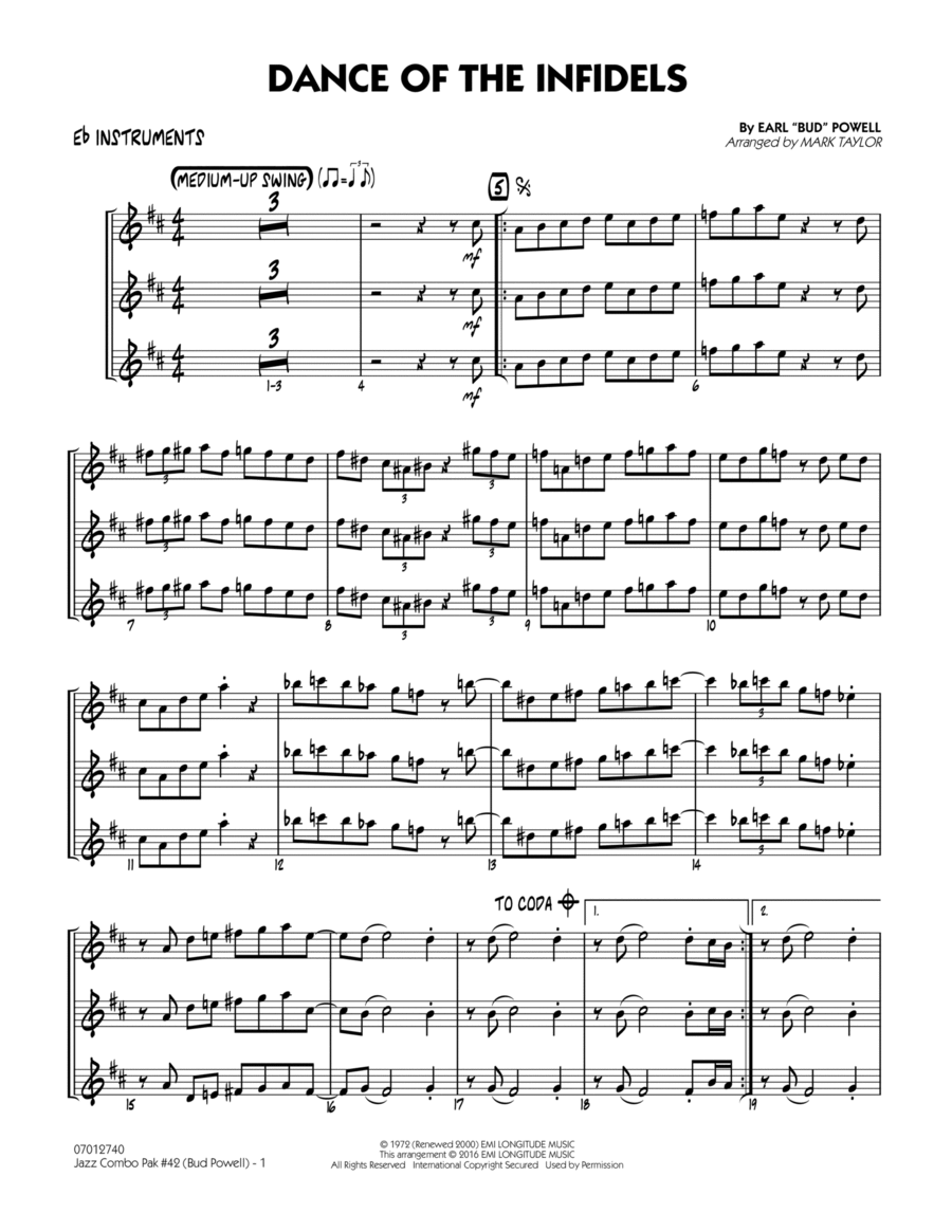 Jazz Combo Pak #42 (Bud Powell) - Eb Instruments Jazz Ensemble scores gallery preview page 1